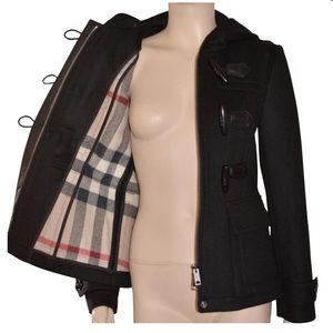 Burberry Ladies Short Blackwell Wool Duffle Coat
